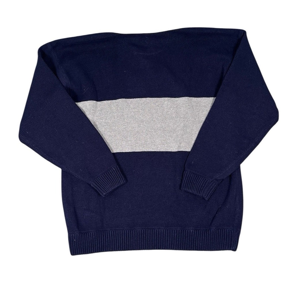 VTG 90s Jansport Colorblock Rugby Polo Sweater Size Medium Blue Gray - Picture 2 of 5